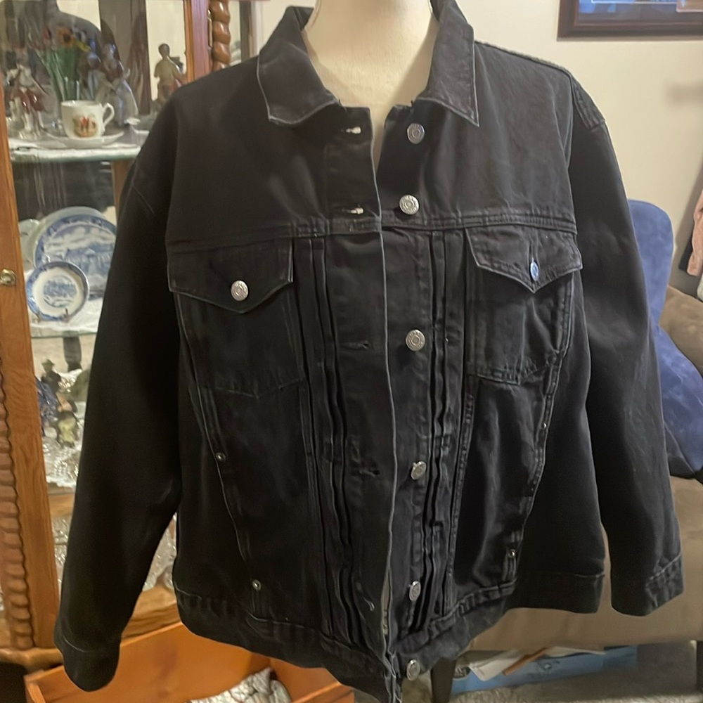 Black Denim Jacket Size 2X Old Navy Brand